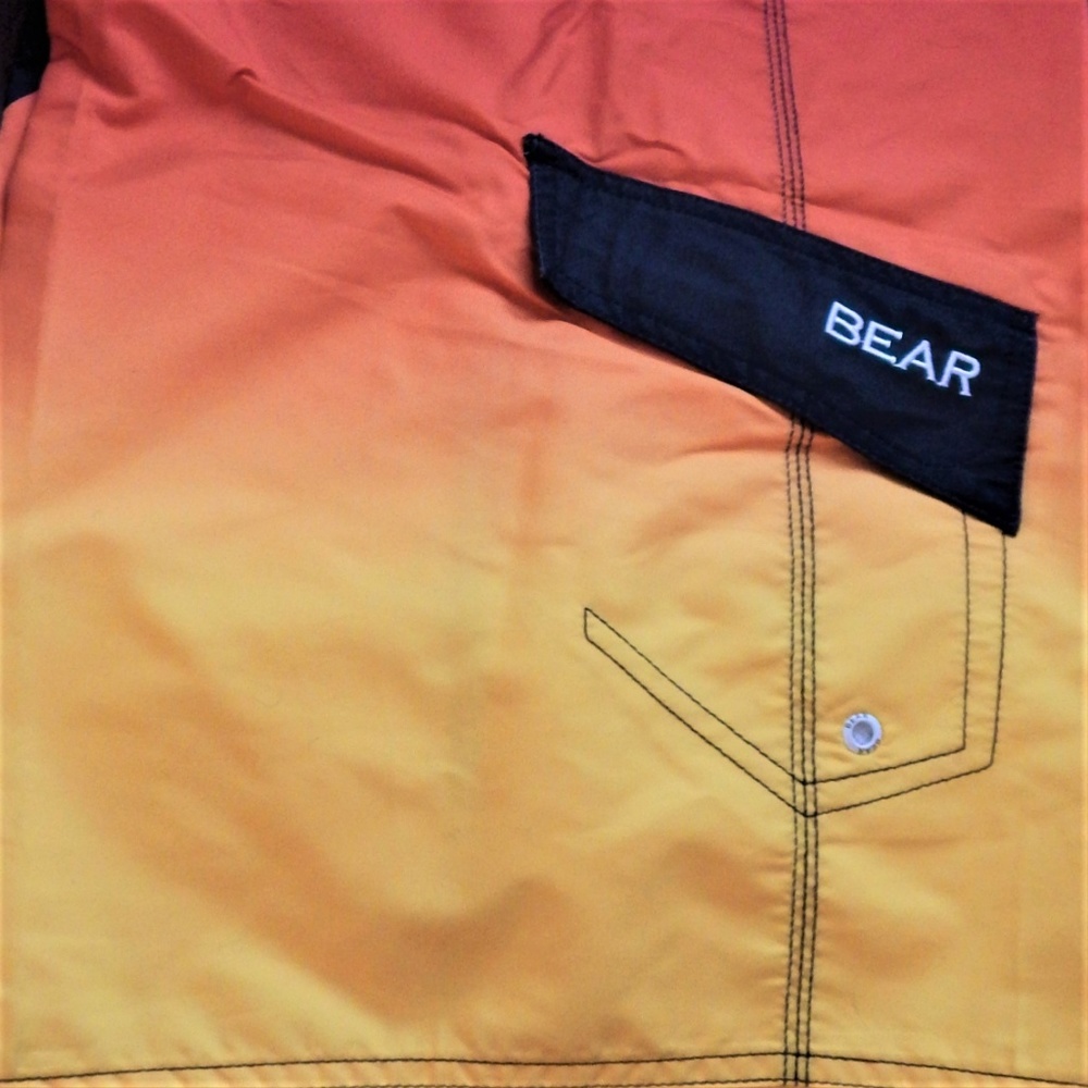 NWT Men Swimming Shorts Surfing "Bear" company 30" 32" 36"  Red Black Orange - Picture 5 of 7